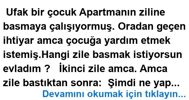 Apartman Zili Fıkrası